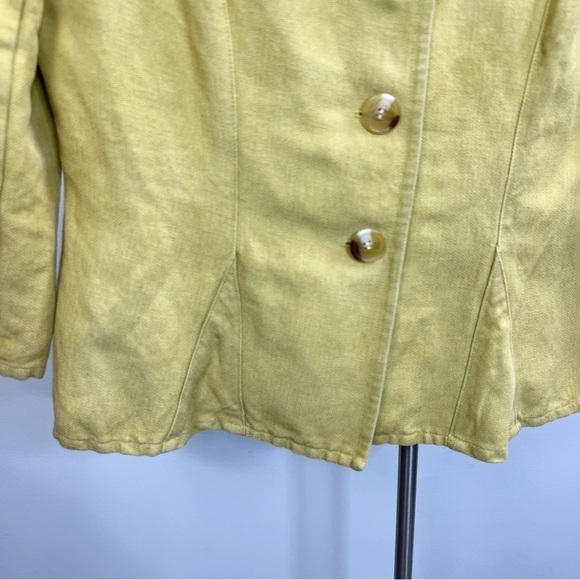 Jones New York lightweight yellow tailored 3/4 sleeve jacket 8 - Picture 8 of 9